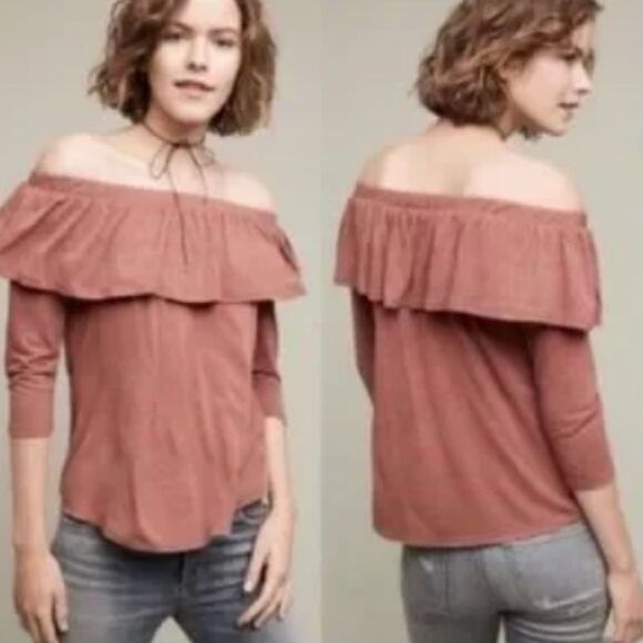 (BOGO FREE) Dolan Left Coast Anthropologie Charla Off The Shoulder Top Medium - Picture 1 of 3